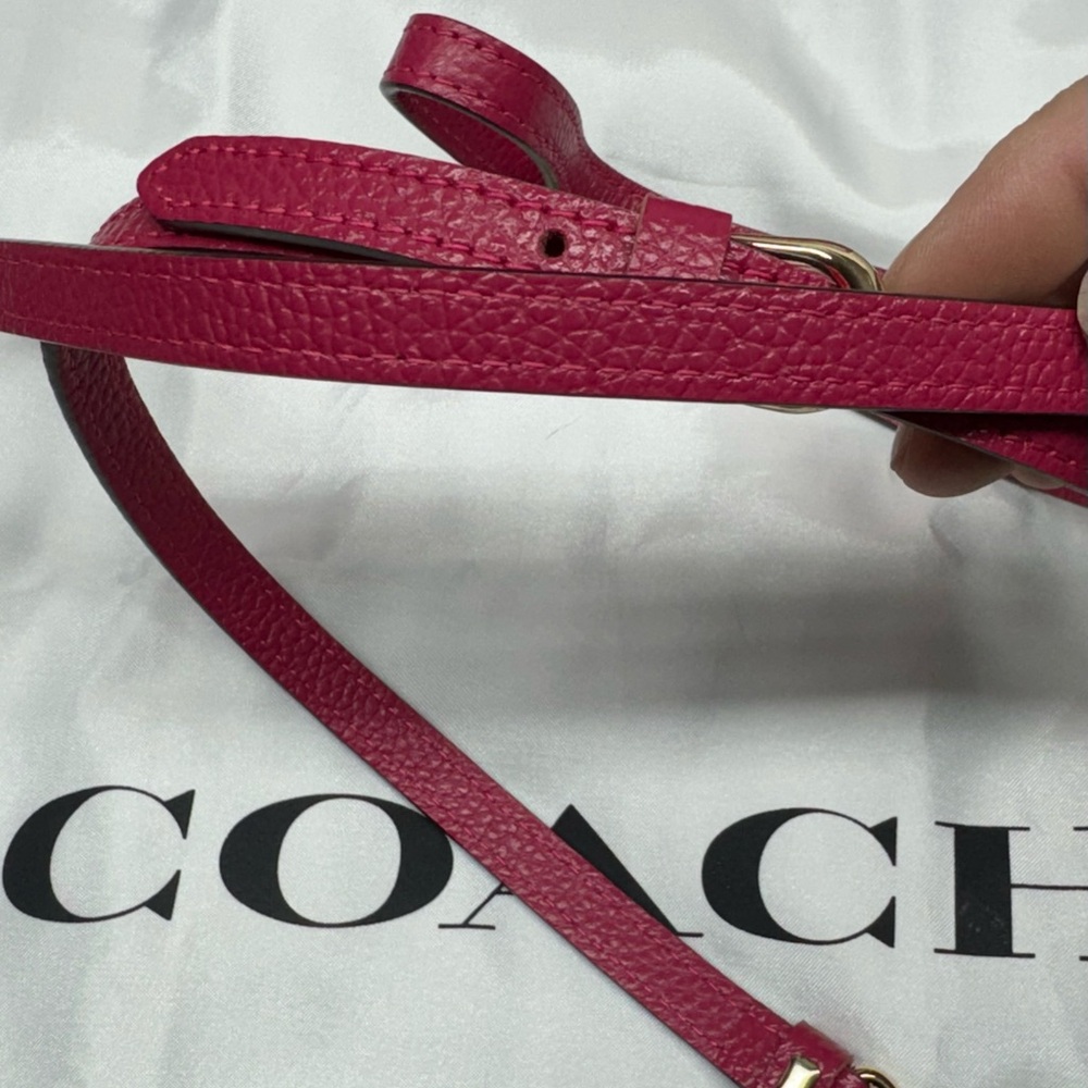 Coach Minetta Bright Pink Crossgrain Leather Shoulder Bag & Matching Wallet Set - Picture 7 of 13